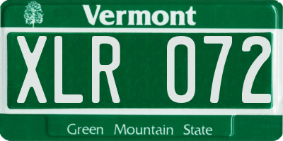VT license plate XLR072