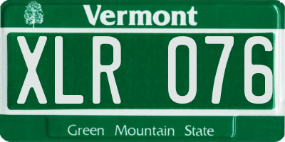 VT license plate XLR076