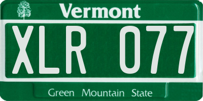 VT license plate XLR077