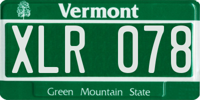 VT license plate XLR078