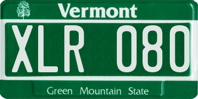 VT license plate XLR080