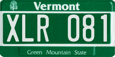VT license plate XLR081