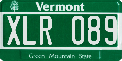 VT license plate XLR089