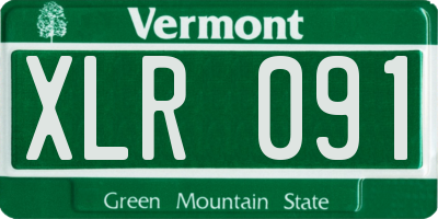 VT license plate XLR091