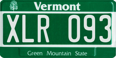 VT license plate XLR093