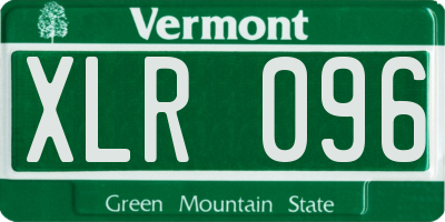 VT license plate XLR096