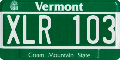 VT license plate XLR103