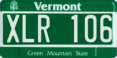 VT license plate XLR106