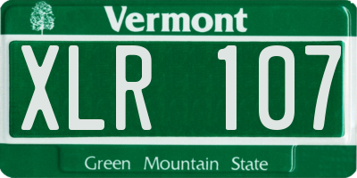 VT license plate XLR107