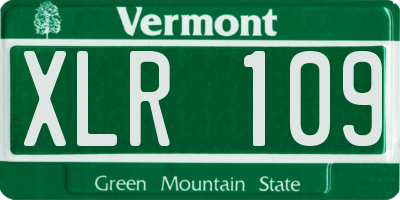 VT license plate XLR109