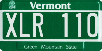 VT license plate XLR110