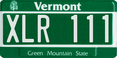 VT license plate XLR111