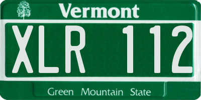 VT license plate XLR112