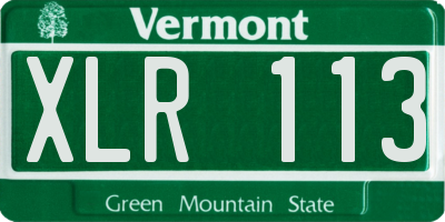 VT license plate XLR113