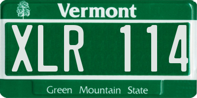 VT license plate XLR114