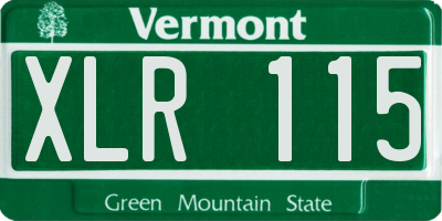 VT license plate XLR115