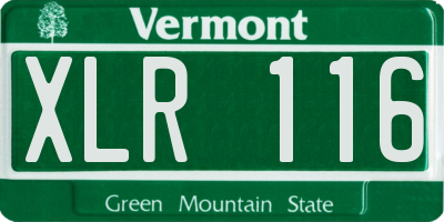 VT license plate XLR116