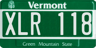VT license plate XLR118