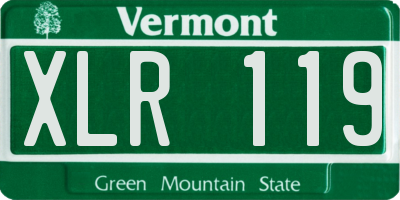 VT license plate XLR119