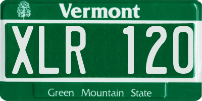 VT license plate XLR120