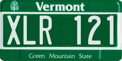 VT license plate XLR121