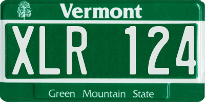 VT license plate XLR124