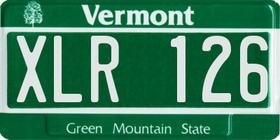 VT license plate XLR126