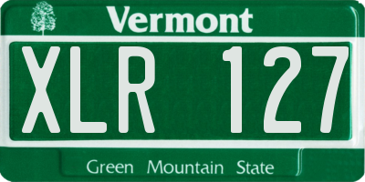 VT license plate XLR127