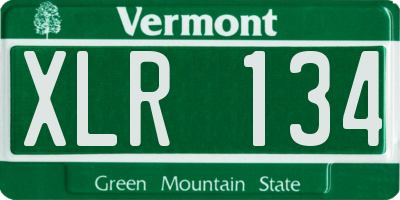 VT license plate XLR134