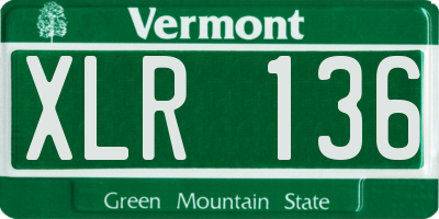 VT license plate XLR136