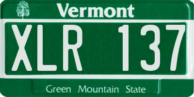 VT license plate XLR137