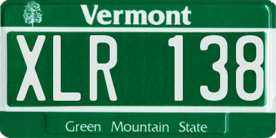 VT license plate XLR138