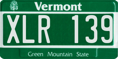 VT license plate XLR139