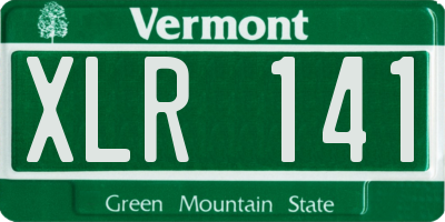 VT license plate XLR141