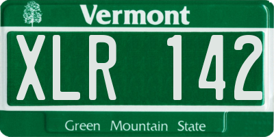 VT license plate XLR142