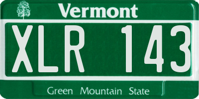 VT license plate XLR143