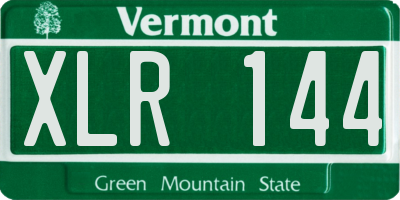 VT license plate XLR144