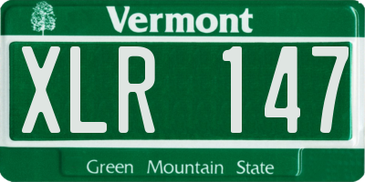 VT license plate XLR147
