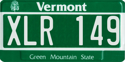 VT license plate XLR149
