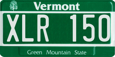 VT license plate XLR150