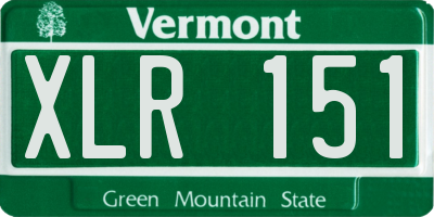 VT license plate XLR151