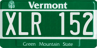 VT license plate XLR152
