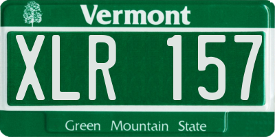 VT license plate XLR157