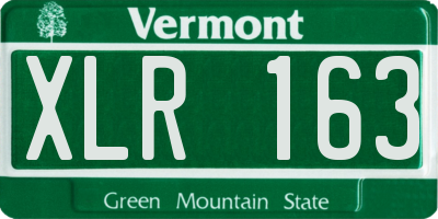 VT license plate XLR163