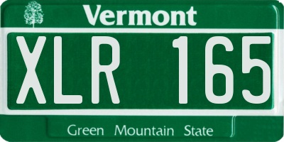 VT license plate XLR165