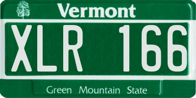 VT license plate XLR166