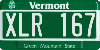 VT license plate XLR167