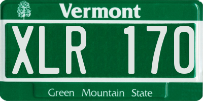VT license plate XLR170