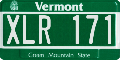 VT license plate XLR171