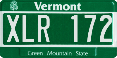 VT license plate XLR172